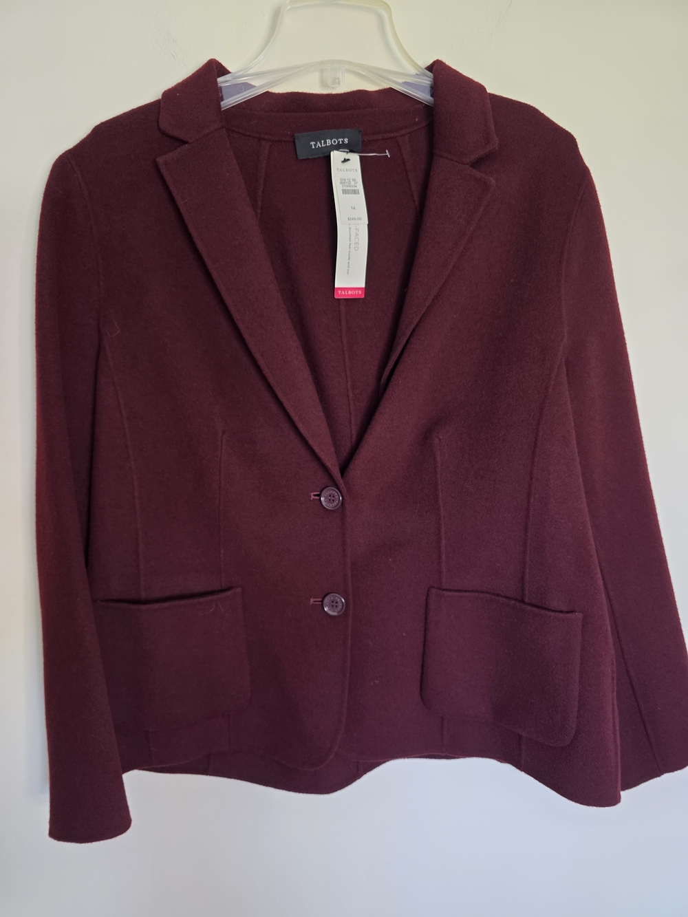 Talbots Women's Wine-Red Two-Button Blazer